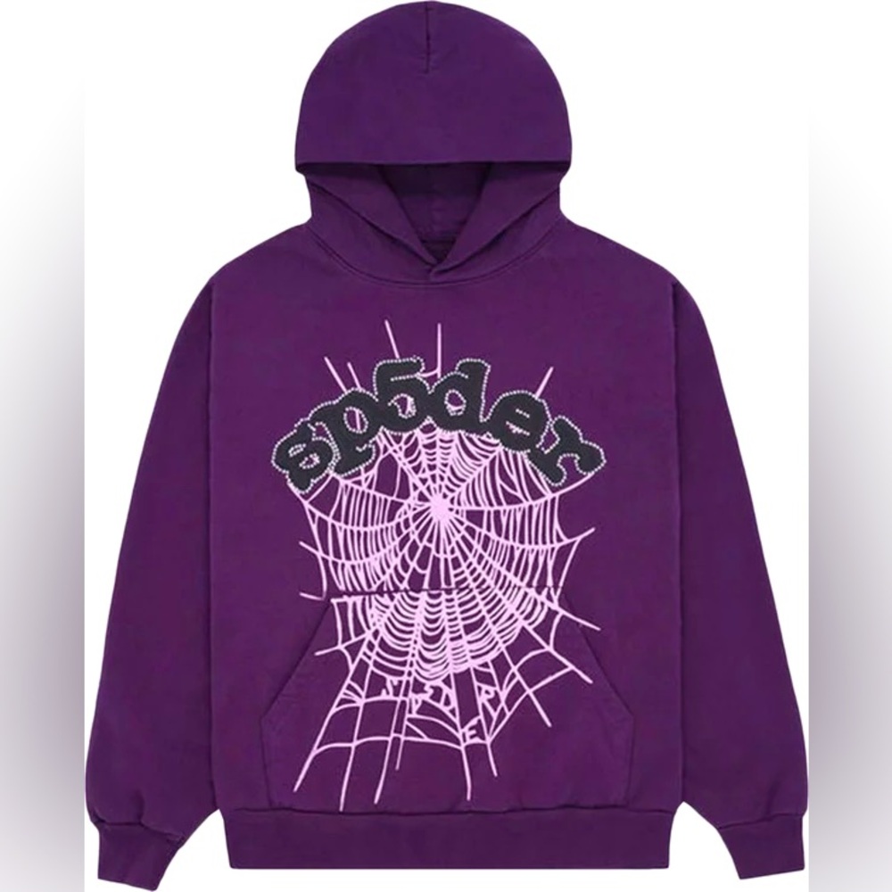 Sp5der's signature web is across the front of this Web Hoodie from SS23.
